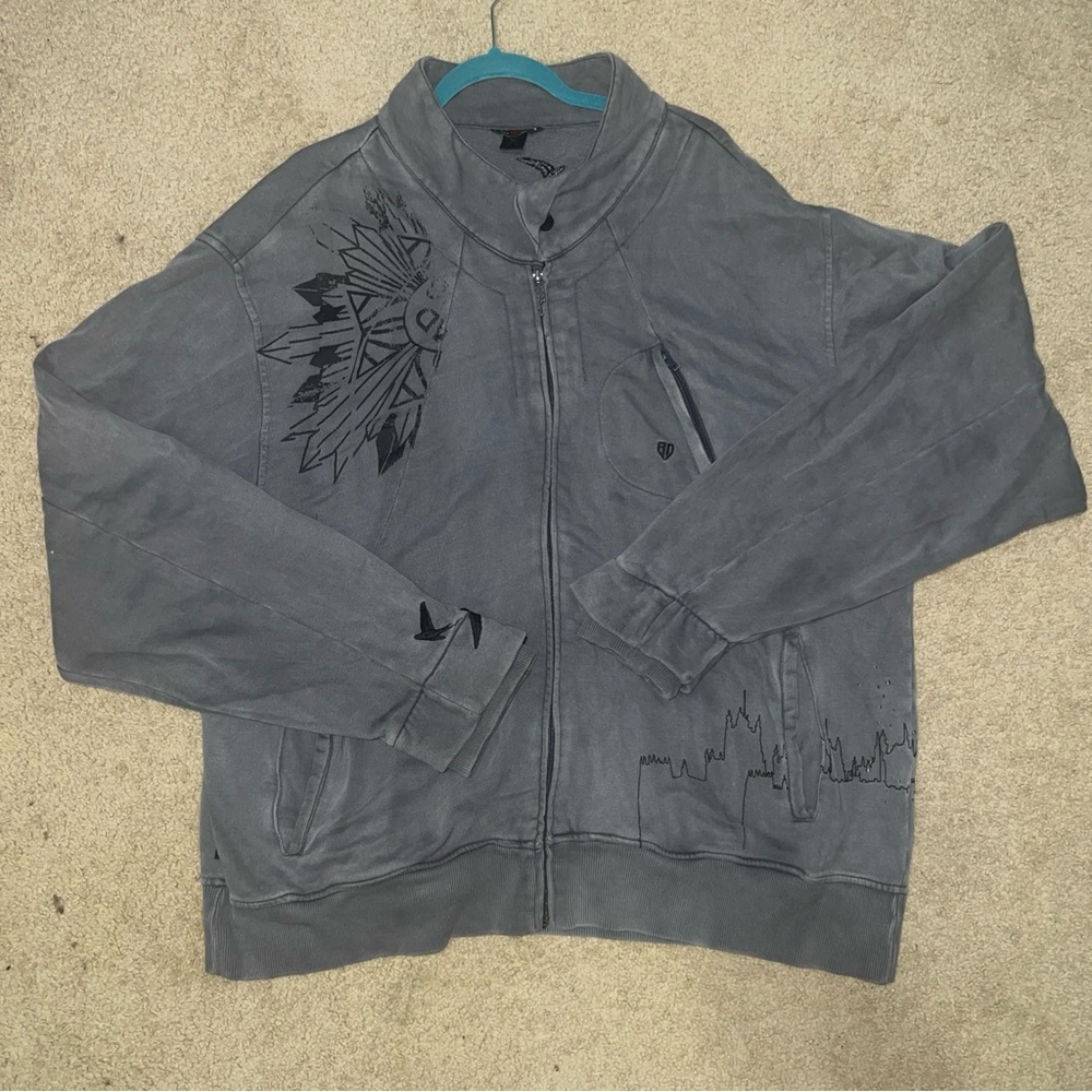 Men's Gray Zip-Up Sweater